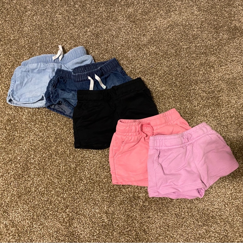12m Cat & Jack Shorts Lot, 5ct